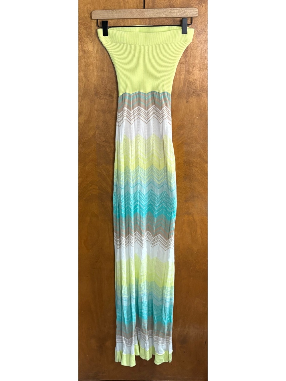 Vintage Y2K Victoria's Secret Strapless Tube Maxi Dress Knit Crochet Tie Dye XS